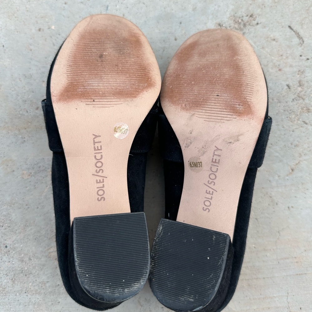 Sole Society Matador Black Block Heel Loafers - Picture 6 of 7